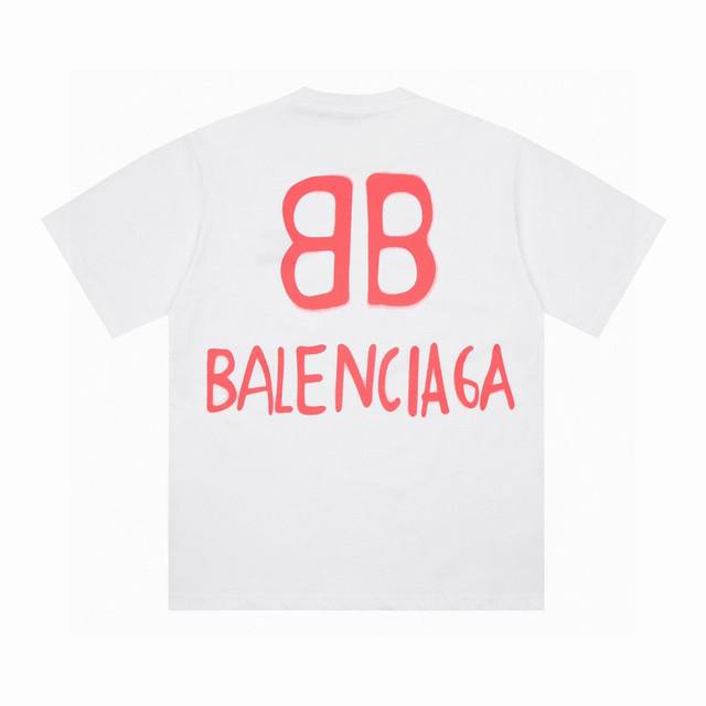 市场no.1品质 Balenciaga 巴黎世家2024 Ss M刺绣字母短袖t恤模特图