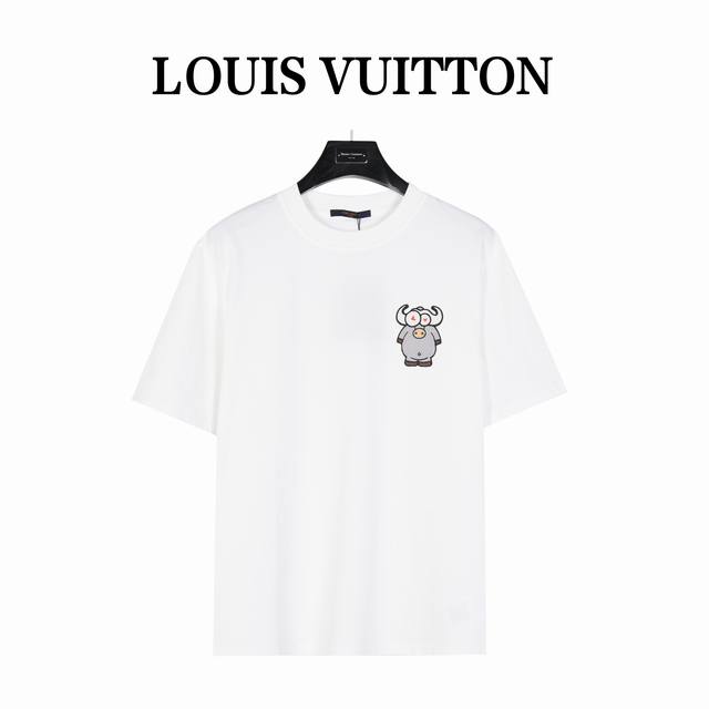 Louis Vuitton 路易威登 动物园系列牛牛章仔刺绣短袖t恤 上身立体有形 胸口logo精密万针刺绣 做工精细 走线工整 细节满分 天花板级别一点也不过