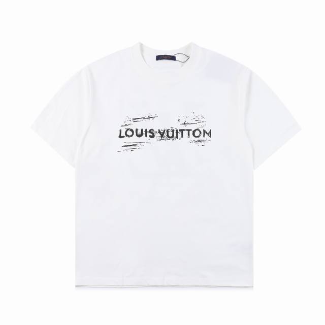 Louis Vuitton 路易威登 24Ss 涂鸦logo印花短袖t恤 简约宽松的版型结合纯色的效果 自然的凸显出高级质感 胸前涂鸦logo印花 后背大lv涂