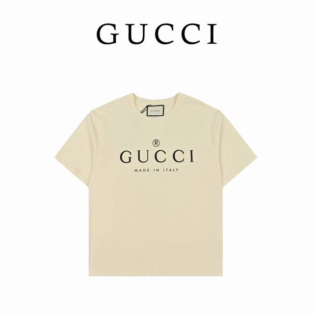 Gucci 23Ss春夏新款 简易logo短袖t恤 32支双纱面料克重 克纯棉重磅营造的 纺织密度高 垂感佳 不易变形 厚织感加上紧密纺纱工艺 不会影响tee的