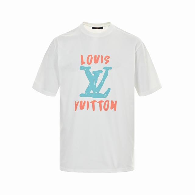 Louis Vuitton 路易威登 24Ss 涂鸦大字母logo印花短袖 立体有质感 面料依旧选用32支双纱 克 上身彰显贵的感觉 超级百搭好看的一款短袖 非