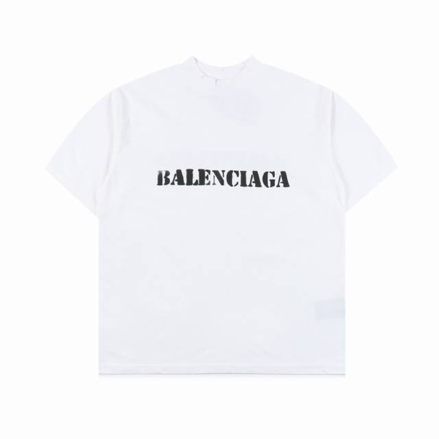Balenciaga 巴黎世家 Blcg 24Ss 模糊字母印花短袖t恤 轻奢主义 男女日常通勤穿搭必备单品 正确版本 欢迎对比 详细特征 克100% 纯棉双纱