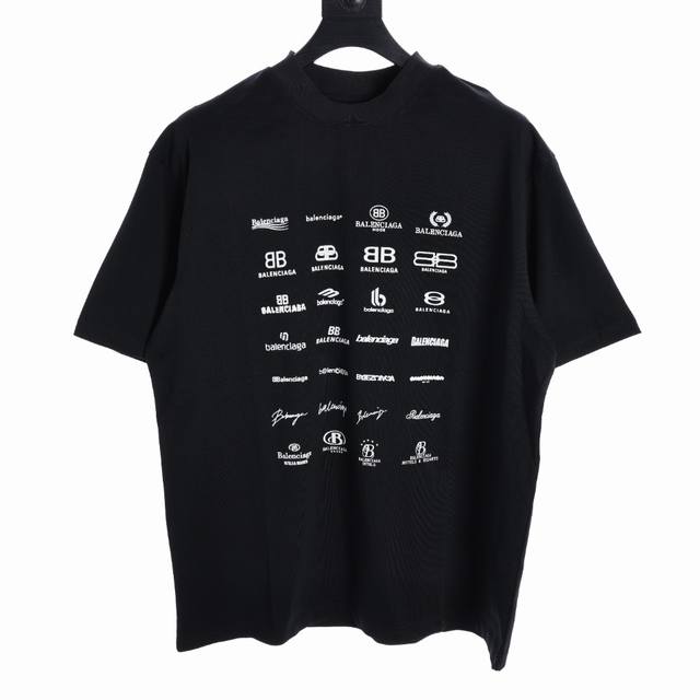 Balenciaga巴黎世家blcg 24Ss 限定标语logo短袖t恤 官网品质balenciaga正面背面印花archives Logos艺术标. 克双纱面