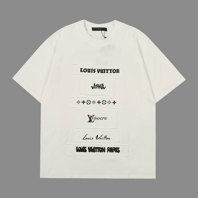 顶级品质 Louis Vuitton Lv路易威登24Ss重工老花贴布设计师款短袖t恤 - 详情 颜色 黑色 白色 尺码 S M L Xl - 简介 路易威登