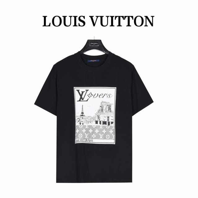 Louis Vuitton 路易威登 Logo铁塔方块印花短袖t恤 标识精致升级 灵感源自八十年代复古 原版面料 官方同款 短袖t恤 定制 克同缸染面料 手感非