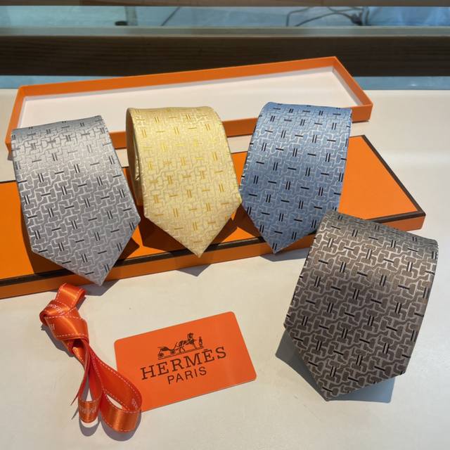 配包装 领带新款出货啦爱马仕男士新款领带系列，让男士可以充分展示自己个性。100%顶级斜纹真丝手工定制