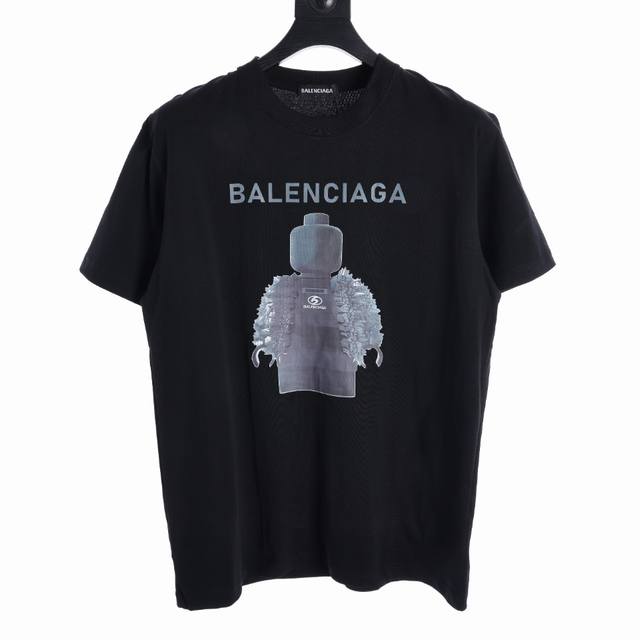 Balenciaga巴黎世家blcg 24Ss卡通积木人像图案印花短袖t恤 Size:S-Xl