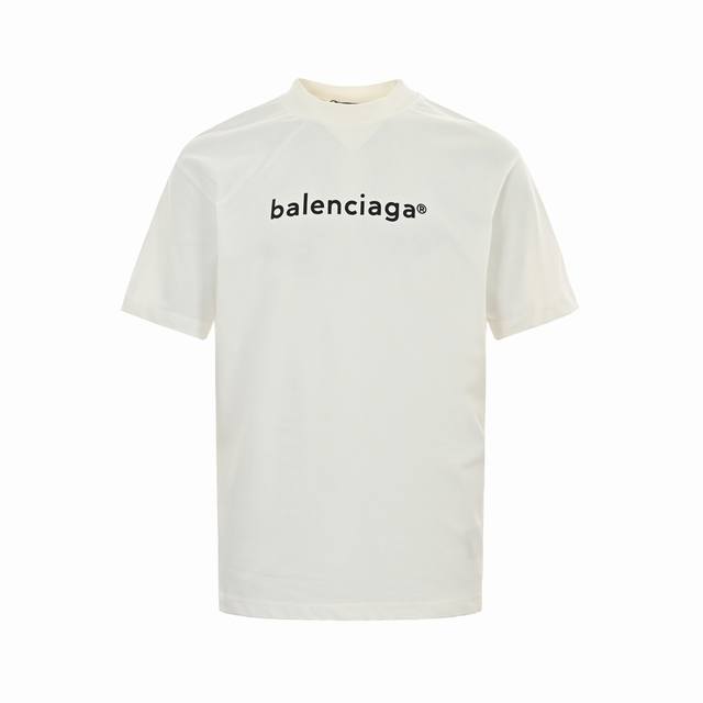 Balenciaga 巴黎世家 R标字母logo印花短袖 官网品质早春夏季最新巴黎世家最新邮箱款式，采用32支足纱双265克纯棉，1*1双纱十字罗纹领，采用环保