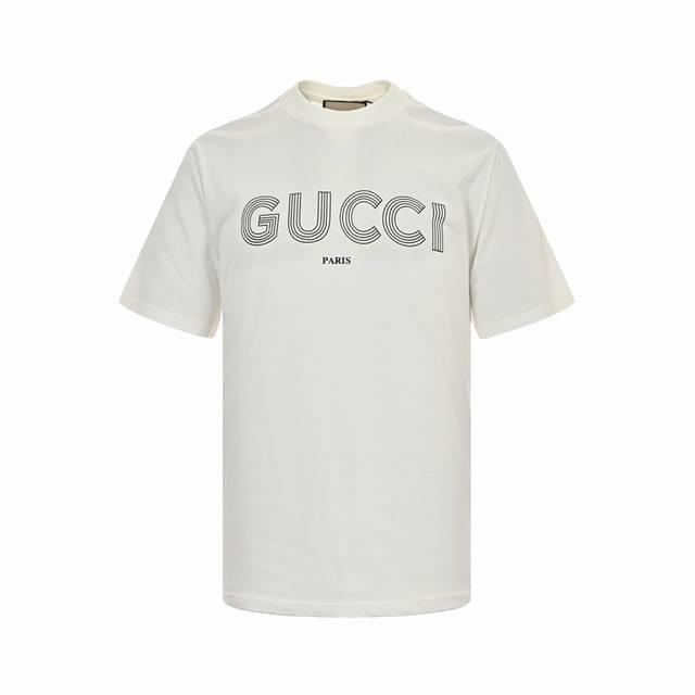 Gucci 古驰 24Ss 字母印花短袖 Gucci 2023Ss夏季新款logo 印花短袖t恤，定织定染240克双纱面料，采用240G双纱面料专用克重，双纱罗