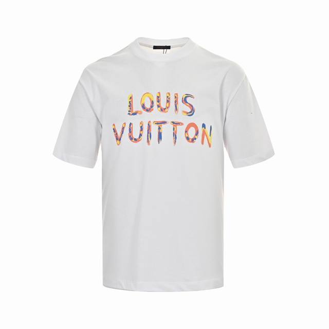 Louis Vuitton 路易威登 24Ss 手绘恶搞太阳花印花短袖 经典最新彩色立体手绘工艺 识别度高 上身高贵大方 男女同款～面料采用230克26支百分百