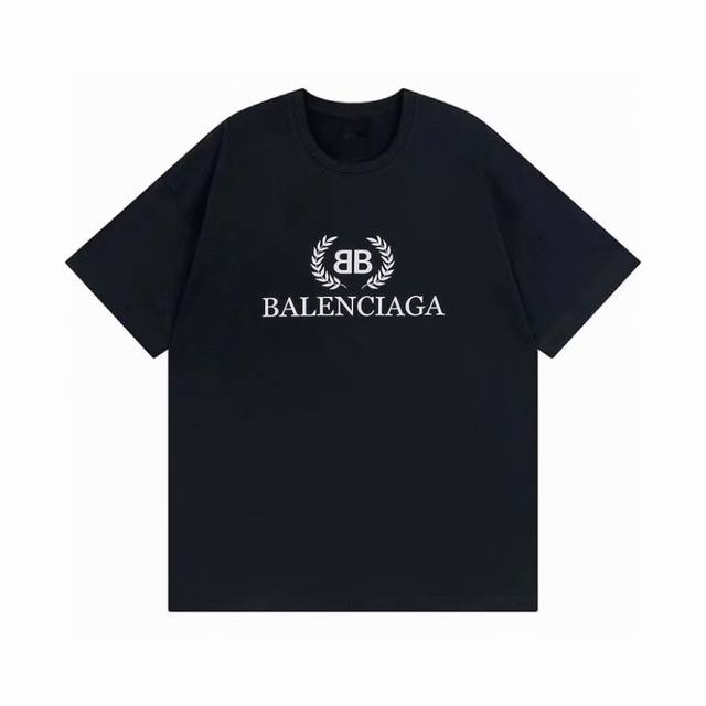 Balenciaga巴黎麦蕙logo印花短袖 重磅260G定制32支原版双纱面料，采用定制定染高克重原版面料 -1：1原版开模，Zp开发，完美还原原版，大厂制作