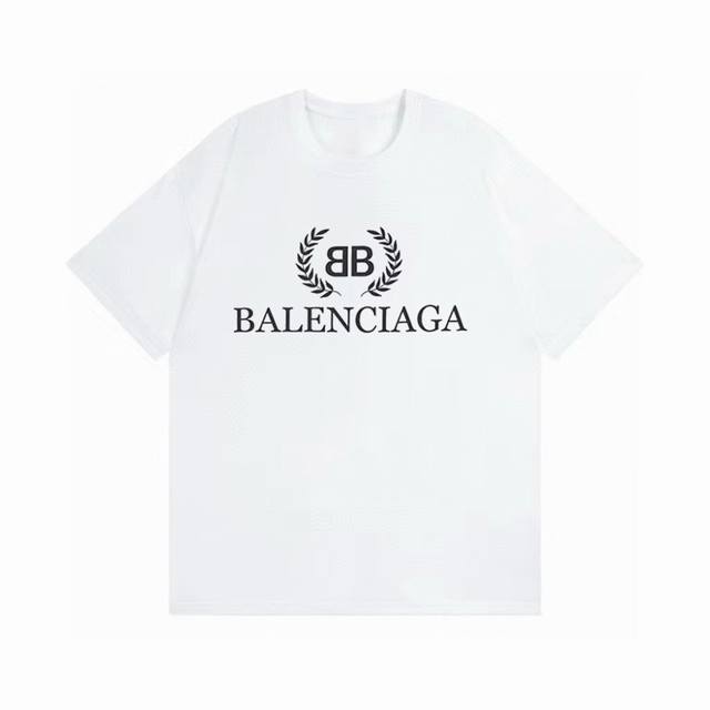 Balenciaga巴黎麦蕙logo印花短袖 重磅260G定制32支原版双纱面料，采用定制定染高克重原版面料 -1：1原版开模，Zp开发，完美还原原版，大厂制作
