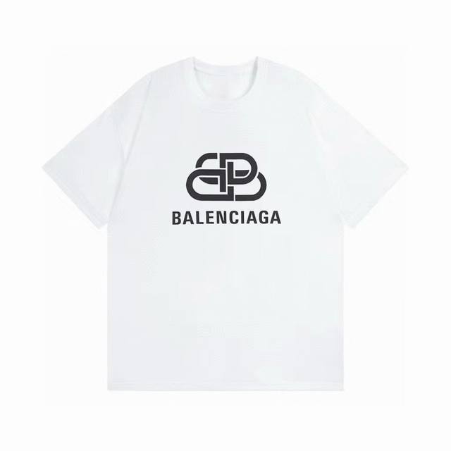 Balenciaga巴黎世家经典锁扣logo印花短袖 重磅260G定制32支原版双纱面料，采用定制定染高克重原版面料 -1：1原版开模，Zp开发，完美还原原版，