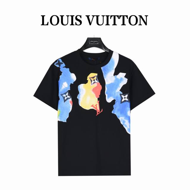 Louisvuitton 路易威登水彩涂鸦短袖t恤 男女同款全新美学灵感趣味设计,渠道性质精品。让整体造型设计更加优雅时尚，今夏最火系列，无数明星潮人追捧。客供