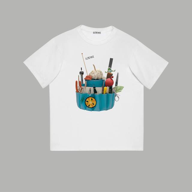 Loewe罗意威 2024Ss Crafted World秀款新联名童趣系列 印花短袖t恤 购入原版开模打造，全套定制辅料，细节决定成败。 面料：规格采用实打实