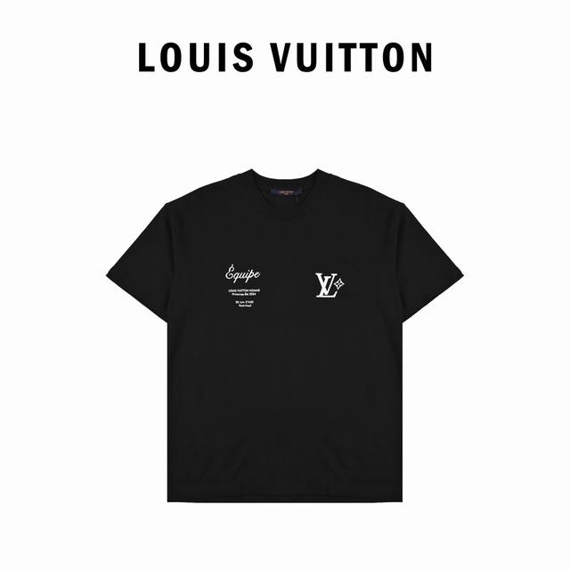 Louis Vuitton路易威登23Fw 菲董员工字母印花短袖 面料采用270克重精梳棉，定制1*1螺纹，成衣两遍水洗处理，面料舒适亲肤无异感，定制定染面料，