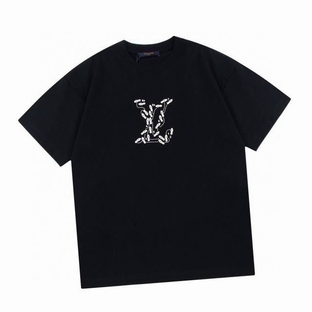 路易威登 Louis Vuitton 夏季新款高端品质 发泡字母印花圆领短袖t恤 反袖设计 Lv Special-Project部门最强员工服，也是virgil