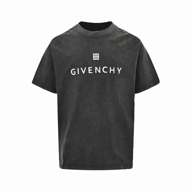 Givenchy 纪梵希 水洗字母印花logo短袖 采用50S双股丝光棉，克重 G; 搭配32S,2×2螺纹。对色定染、面料螺纹同缸无色差。#丝光棉面料 柔软抗