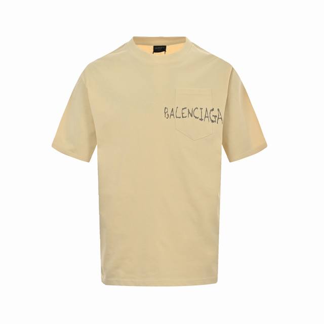 Balenciaga 巴黎世家 24Ss 口袋涂鸦短袖 标准的印花技术，纯棉柔软面料，对色定染面料，采用进口印花工艺，潮流感十足，定染纯棉面料，Os版型，三标齐