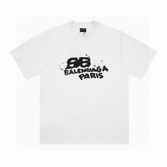 市场no.1品质 Balenciaga 巴黎世家2024 Ss 手绘涂鸦短袖t恤 本市场no.1的质量 真正天花板品质 注意细节图 避免被盗图商家混发 这里解释