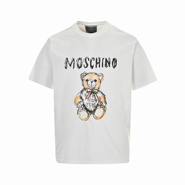 Moschino 莫斯奇诺 24Ss 小熊印花短袖 上货原版面料