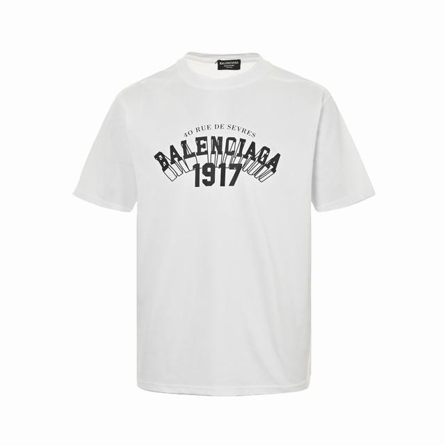 Balenciaga 巴黎世家 24Ss 1917立体字母印花短袖 立体剪裁定纯棉料版型挺阔有型！定制面料层次剪裁裤型饱满丰盈！时尚百搭富有设计的一款短袖！ 定