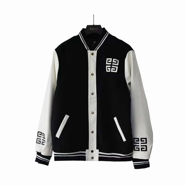 实拍细节图+尺码表 Givenchy 纪梵希单排扣双面呢皮衣棒球服夹克 原版1:1开发 最高版本 定制原版提花螺纹、领款、袖子 原版一致 辅料、吊牌、领标均按照 - 点击图像关闭