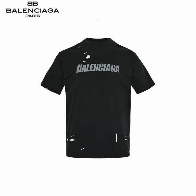 Balenciaga 巴黎世家 破洞龟裂短袖 采用进口机器织造而成，布面纹路及抓绒的独特性创造出完美的成衣效果 面料采用260克重 搭配320克1*1罗纹，4色