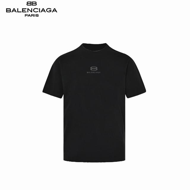 Balenciaga 巴黎世家 前后烫钻logo短袖 面料采用进口机器织造而成，布面纹路的独特性创造出完美的成衣效果 面料采用净布260克重 搭配320克1*1