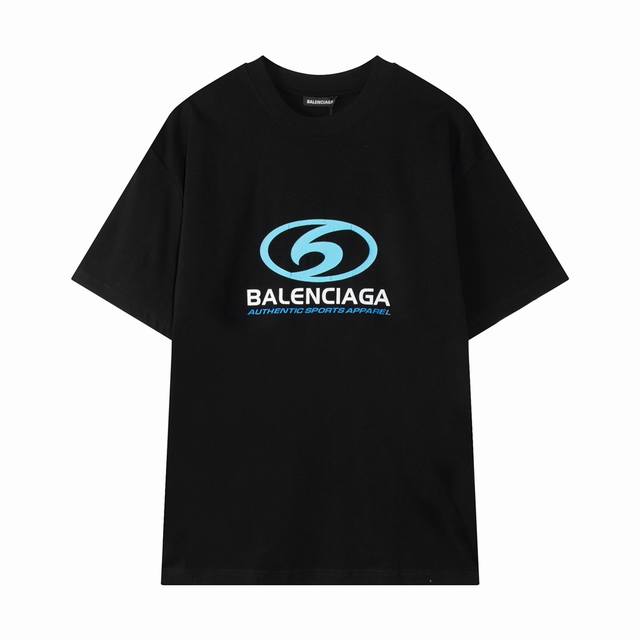顶级版本 P巴黎世家balenciaga 2024新品双面冲浪logo印花短袖t恤，巴黎世家一贯的大落肩超宽版型，自带oversize属性，前后呼应的印花图案，