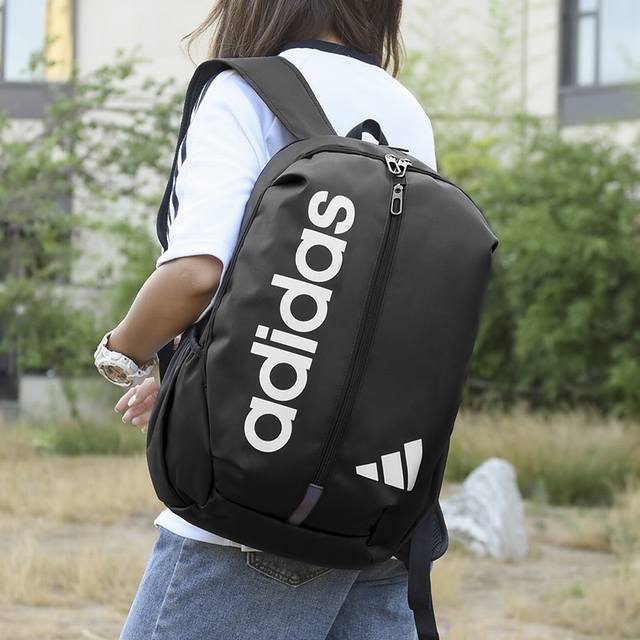 Adidas阿迪达斯 男女大容量休闲双肩包新款高中大学生书包电脑包时尚潮流运动旅行背包 尺寸:47×30×17