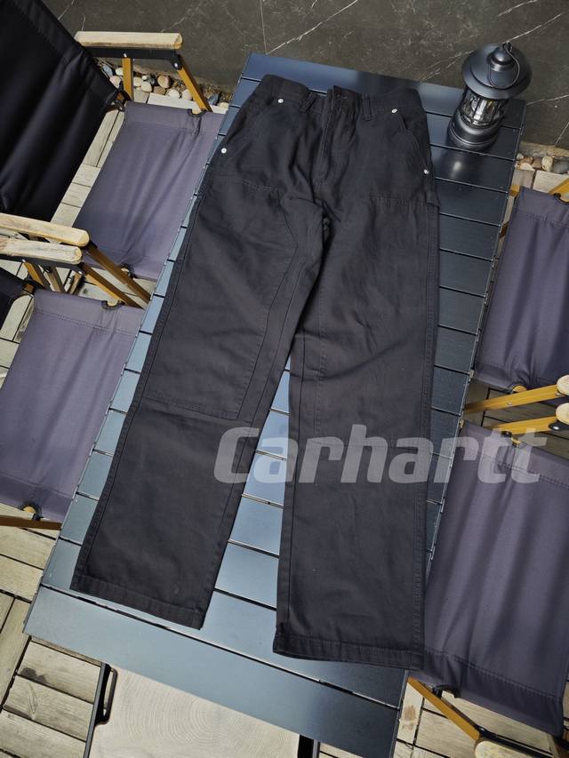 Carhartt Wip Double Knee卡哈特直筒双膝伐木裤，永恒经典，穿搭达人衣柜里必须有一条vintage风的长裤～神仙穿搭利器 面料采用8×10S