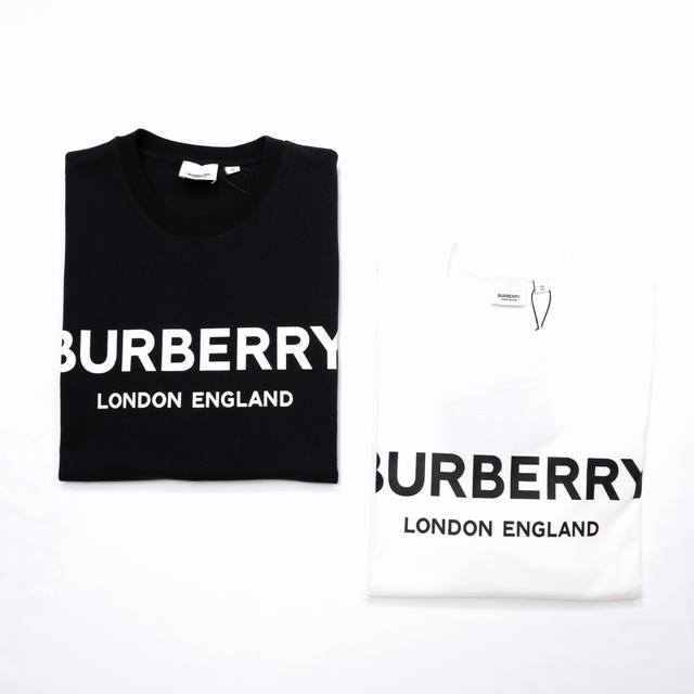 经典官网款 Burberry 24S S 品牌logo印花圆领短袖t恤 颜色：黑色 尺码：Xs S M L 尺寸推荐：Xs码可穿130斤以内，S码可穿130-1