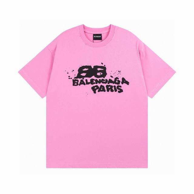 Balenciaga 巴黎世家2024 Ss 手绘涂鸦短袖t恤 本市场no.1的质量 真正天花板品质 全部原版开发注意细节图 避免被盗图商家混发 正确260G定