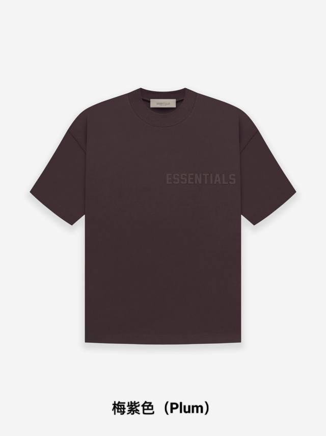 上新，供 Fear Of God Essentials Short Sleeve T-Shirt Fog 立体硅胶字母logo短袖t恤 高街oversize落肩