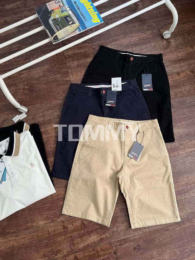 臻品 Tommy 夏季男装休闲清爽小绣标 卷边脚口微弹舒适短裤dm0Dm 76 极力推荐的一款 男士夏季薄款休闲短裤，经典有个性！ 三色可选，这是真正的yuan