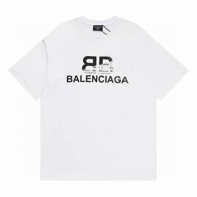 款号：Fc213 Balenciaga巴黎世家23Ss双b错印拼接圆领短袖t恤 面料采用260G精棉双纱面料 原版面料 官方同款 定制同缸染面料 手感非常舒服
