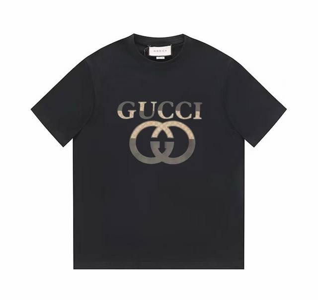 款号：Fc256 Gucci古驰新款短袖t恤， 23Ss，G家新款t恤印花，简约时尚精致，数码印花工艺，色彩搭配舒适，男女同款 原版面料 官方同款 短袖t恤 定