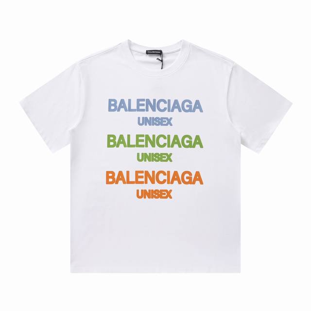 款号：Fc319 Balenciaga 巴黎世家字母图案印花短袖t恤 面料舒适透气，潮范大气 原版刺绣印花一比一复刻，面料采用纯棉精梳棉面料，搭配运动鞋清新舒适