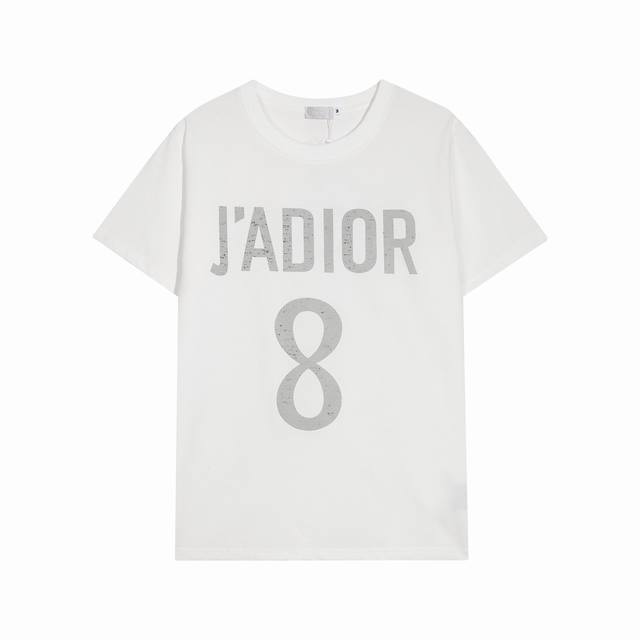 供 高品质 Dior 迪奥j‘Adior8系列圆领短袖，采用定织定染高克重原版面料，洗水完高达240G纯棉面料，螺纹增加到2.7不变形。，1-1工艺制作，宽松o