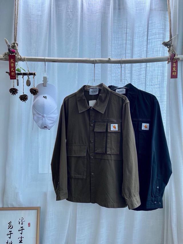 Carhartt日系工装衬衫外套 Carhartt 卡哈特爆款多口袋日系工装衬衫外套夹克，高品质舒适度高 低调简约 宽松os版型 原厂车工品质 细节随意赏析只为