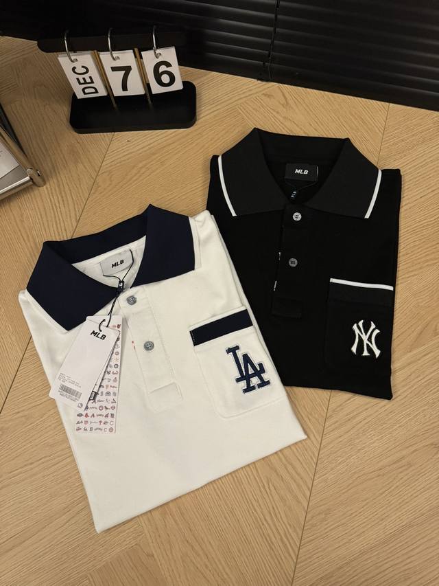 Mlb 洋基队 夏季官网同款情侣款休闲翻领polo衫短袖 同缸染色螺纹 前金线立体刺绣，，大厂出品，细节处理到位，后领托logo刺绣图案有致，立体感强，更加有休