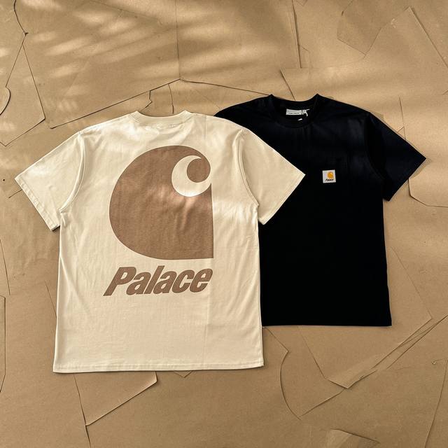 Palacexcarhartt Wip Fw24联名系列pocket 男女同款 T-Shirt布标logo口袋背面布标logo印花圆领短袖t： Palace成立