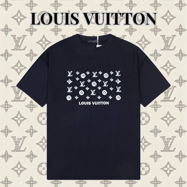 Louis Vuitton 路易威登 24Ss图案印花短袖t恤 定制200克同缸染面料 手感非常舒服 春夏最新砖柜同步 Os落肩版型 时尚又个性 超级百搭好看的