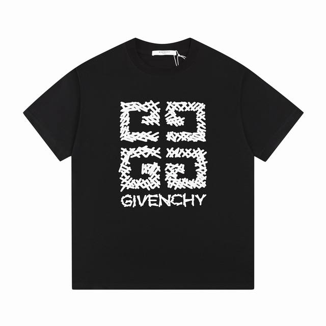 Givenchy纪梵希 2024Ss 早春新款印花短袖定制200克同缸染面料 手感非常舒服 春夏最新砖柜同步 Os落肩版型 时尚又个性 超级百搭好看的一款 男女