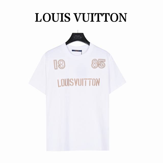 Louis Vuitton 路易威登 Logo及1985立体刺绣短袖t恤 面料采用260克双纱纯棉面料+2X2配套螺纹，，订染颜色后整蚀毛处理， 对照原版做丝滑
