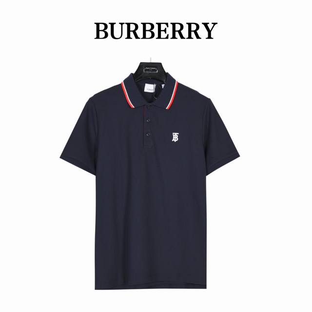 Burberry 巴宝莉 红白条纹镶边纯色tb字母小标刺绣短袖 Polo衫 原版定制面料与正品一致，采用 % 棉质珠地大网眼布制成，面料轻薄，手感亲肤透气，夏日