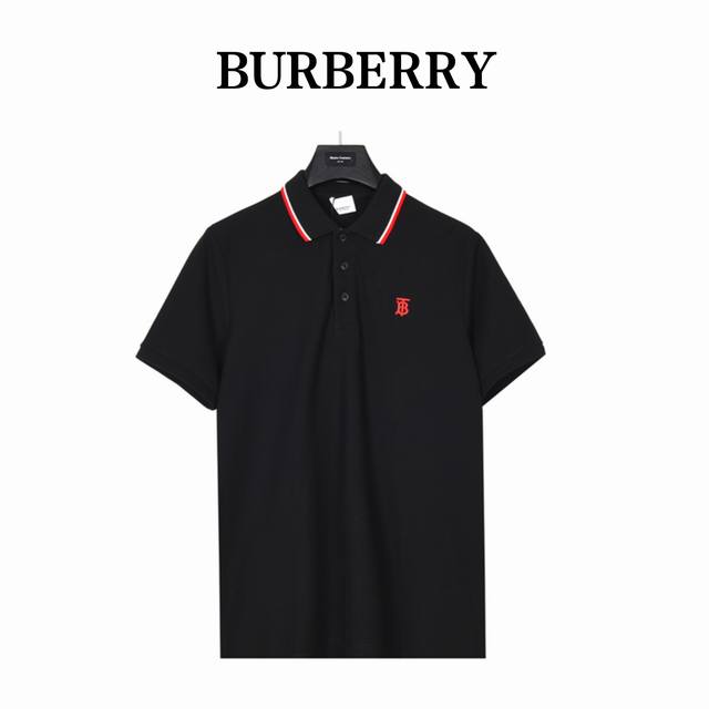 Burberry 巴宝莉 红白条纹镶边纯色tb字母小标刺绣短袖 Polo衫 原版定制面料与正品一致，采用 % 棉质珠地大网眼布制成，面料轻薄，手感亲肤透气，夏日