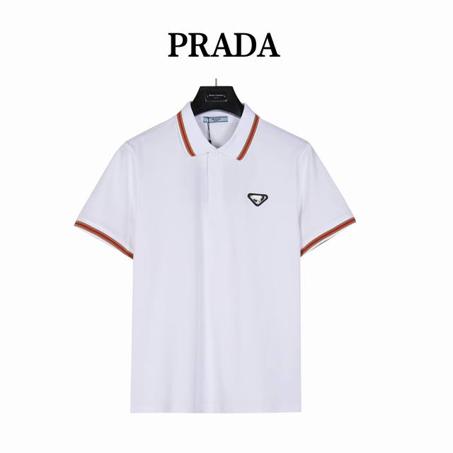 Prada 普拉达 胸口金属三角标镶嵌短袖polo衫 时尚型裁设计 兼具个性 简约不简单 客供精仿棉打造珠地材质面料,领口丝光面料编织， 内里工整严密,手感柔软