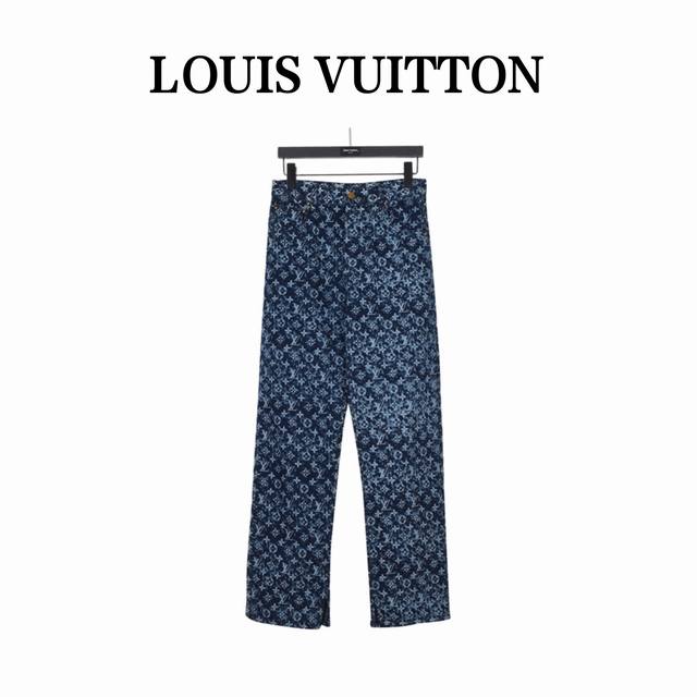 Louis Vuitton 路易威登 满印扎染波光老花牛仔裤 龚俊同款外套 本款牛仔裤铺陈当季 Monogram Pointillism 图案，以斑驳色调描摹粼